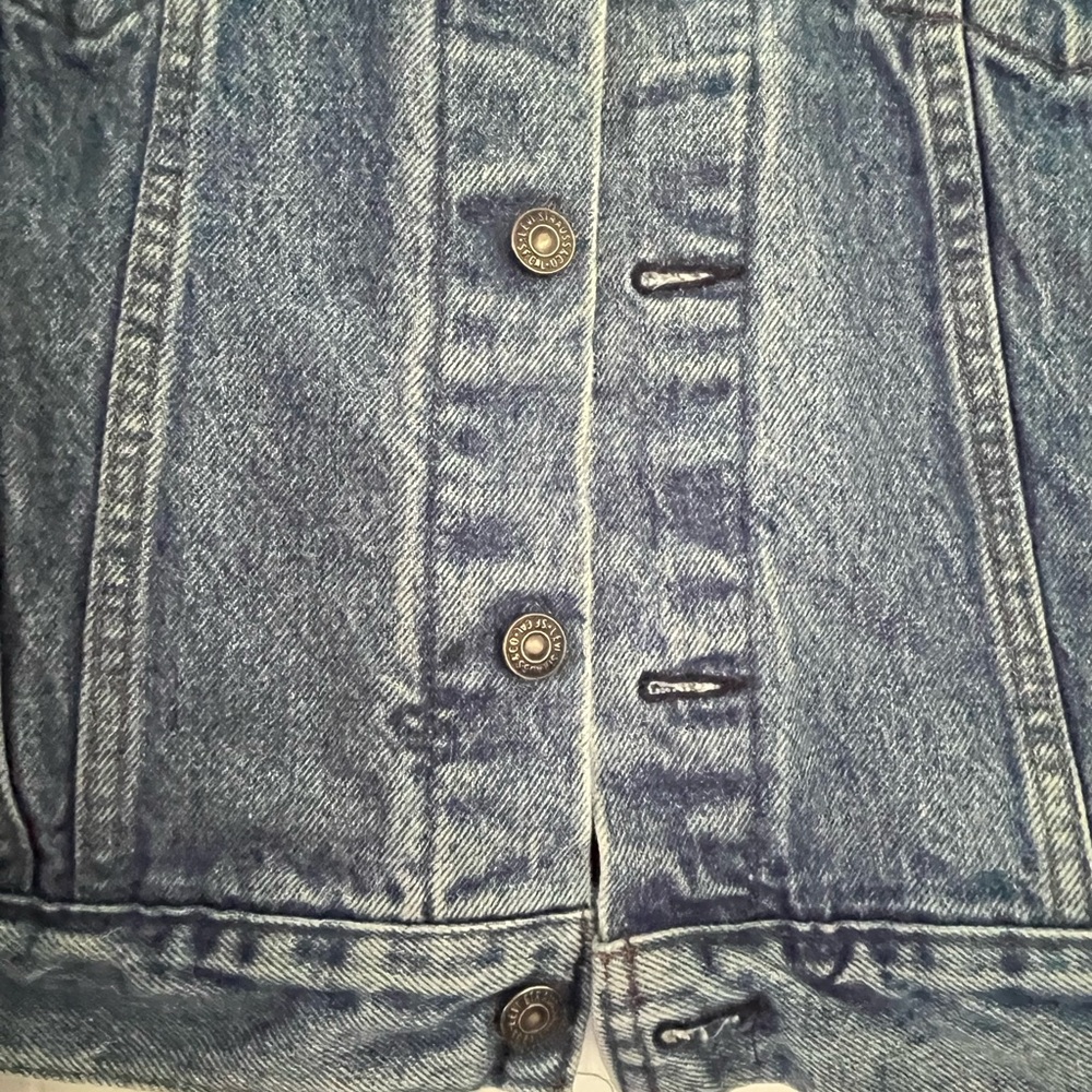 Levis Mens 42R Denim Trucker Jacket 506-0214 Distressed Grunge Punk Rock 80s USA - Picture 7 of 11